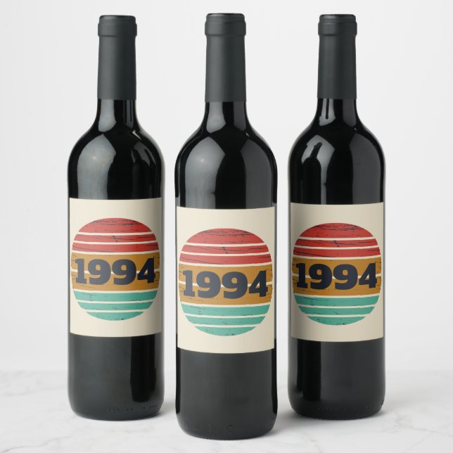Personalised Thirty vintage 30th birthday party Wine Label (Bottles)