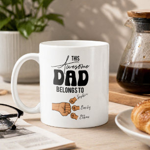 Personalised This Awesome Dad Belongs To Custom Coffee Mug