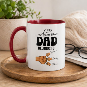 Personalised This Awesome Dad Belongs To Custom Mug