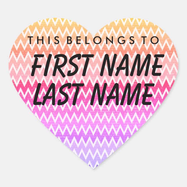 Personalised This Belongs To Heart Sticker (Front)