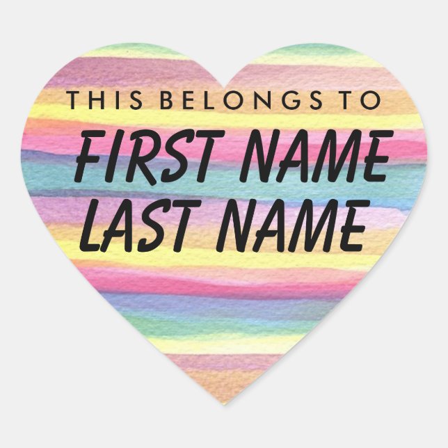 Personalised This Belongs To Heart Sticker (Front)