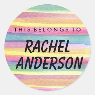 Personalised This Belongs To Round Sticker