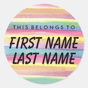 Personalised This Belongs To Round Sticker