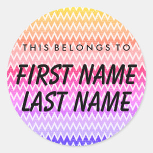 Personalised This Belongs To Round Sticker