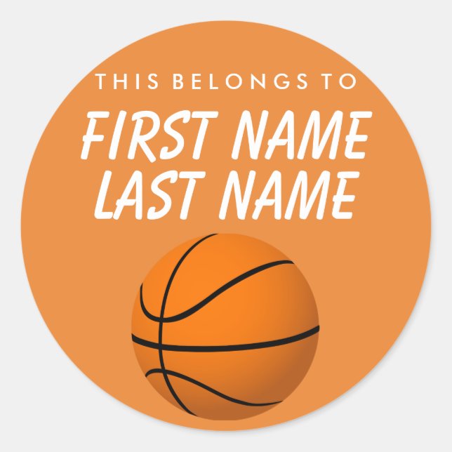 Personalised This Belongs To Sticker -  Basketball (Front)