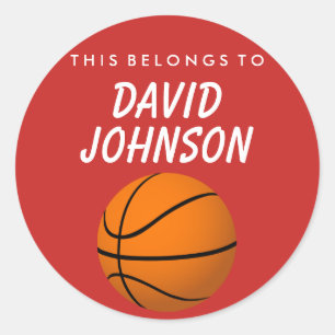 Personalised This Belongs To Sticker -  Basketball