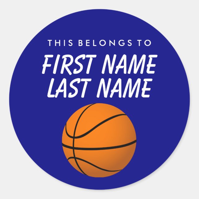 Personalised This Belongs To Sticker -  Basketball (Front)