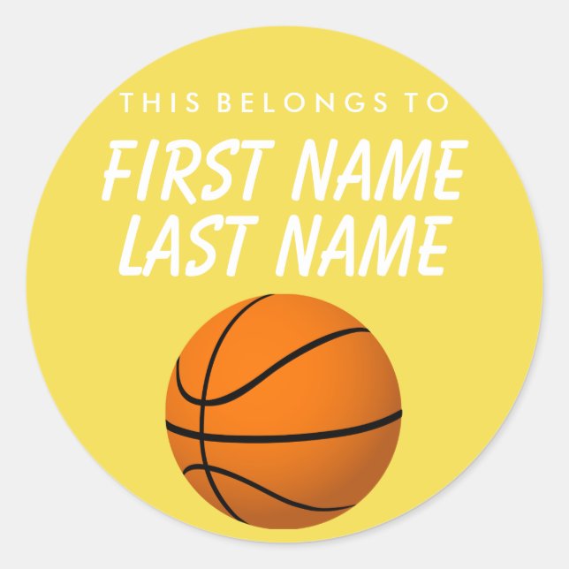 Personalised This Belongs To Sticker -  Basketball (Front)