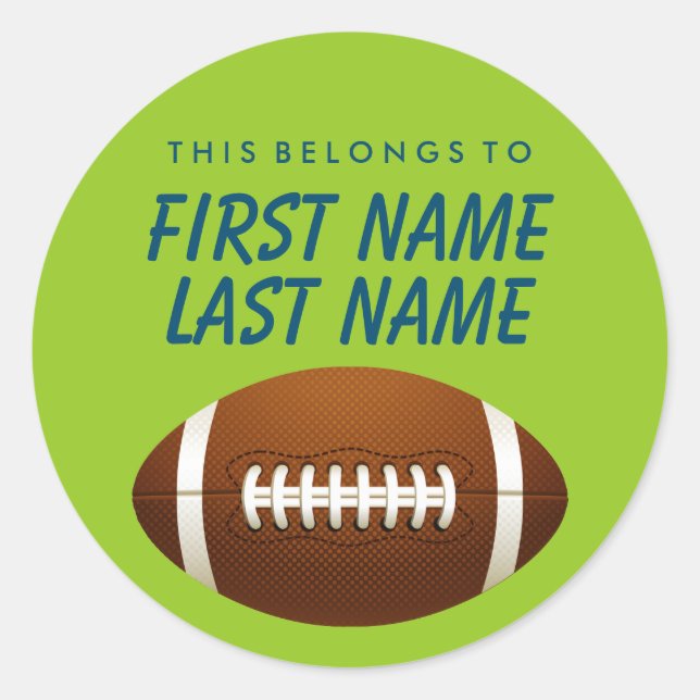 Personalised This Belongs To Sticker -  Football (Front)