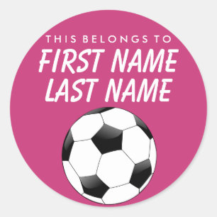 Personalised This Belongs To Sticker -  Soccer