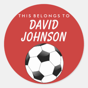 Personalised This Belongs To Sticker - Soccer