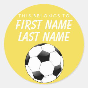 Personalised This Belongs To Sticker - Soccer