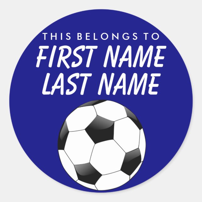 Personalised This Belongs To Sticker - Soccer (Front)