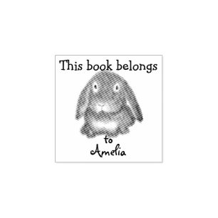 Personalised  - This book belongs to - Rabbit Rubber Stamp