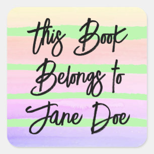 Personalised this book belongs to stickers