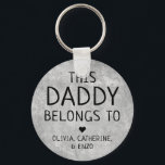 Personalised This Daddy Belongs To Father's Day Ke Key Ring<br><div class="desc">Personalised This Daddy Belongs To Father's Day Keychain
Personalise it with the names of your kids.</div>