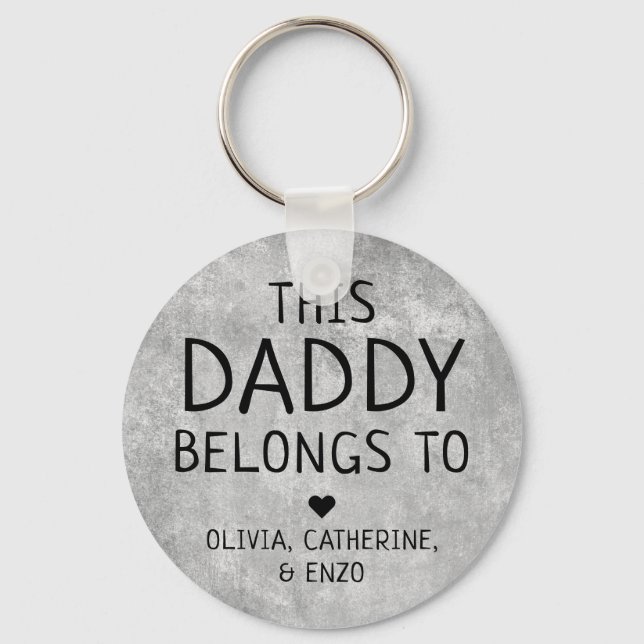 Personalised This Daddy Belongs To Father's Day Key Ring (Front)