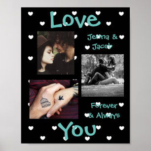 Personalised this "Love You" Couple's Photo Poster
