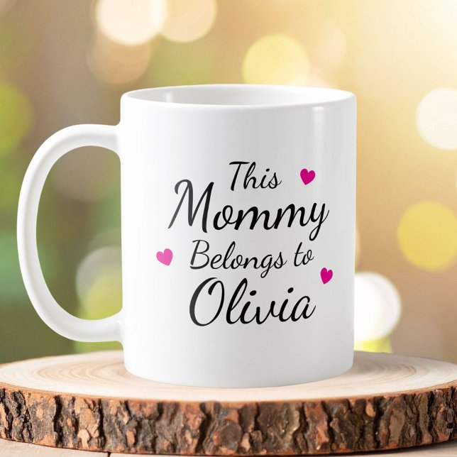 Personalised This Mummy Belongs To Kid Name Coffee Mug (Creator Uploaded)