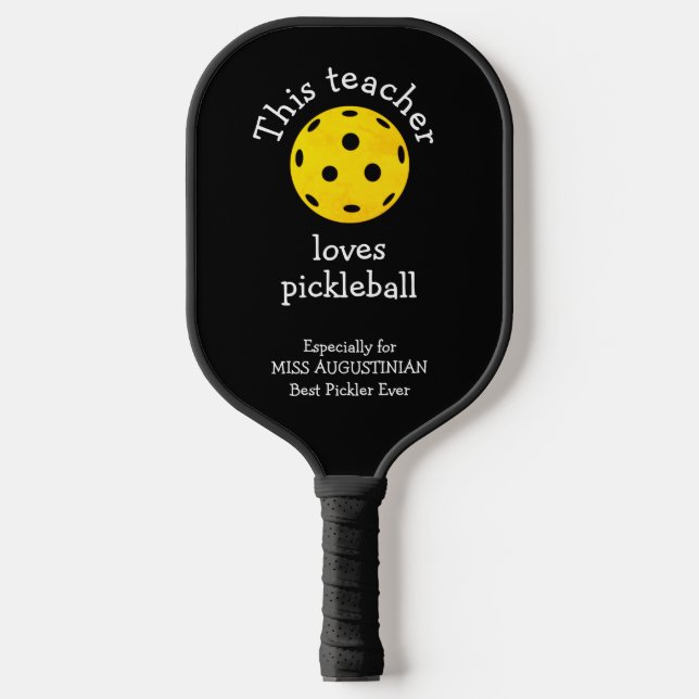 Personalised THIS TEACHER LOVES PICKLEBALL Pickleball Paddle (Front)