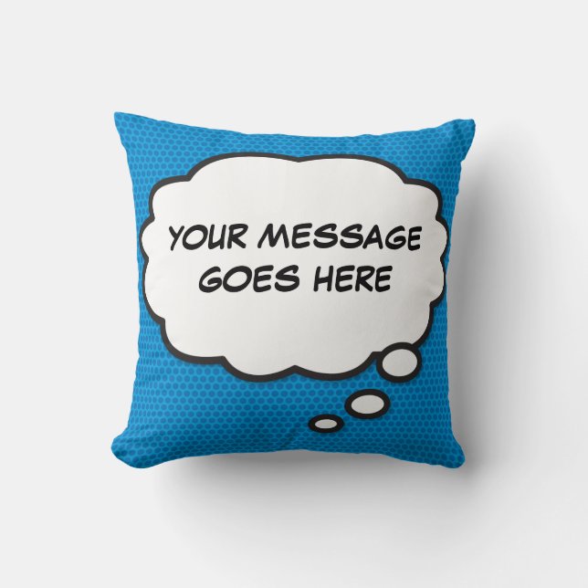 Personalised Thought Bubble Retro Comic Book Cushion (Front)