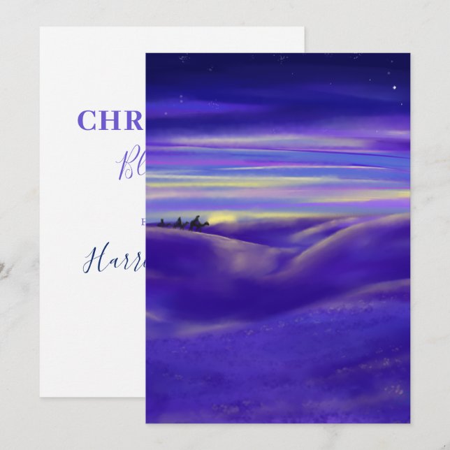Personalised Three Kings Watercolor Christmas Holiday Card (Front/Back)