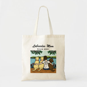 Personalised Three Labradors and Mum Tote Bag