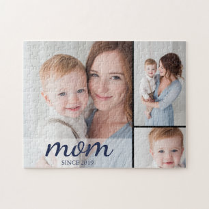 Personalised Three Photo Collage Mum Jigsaw Puzzle
