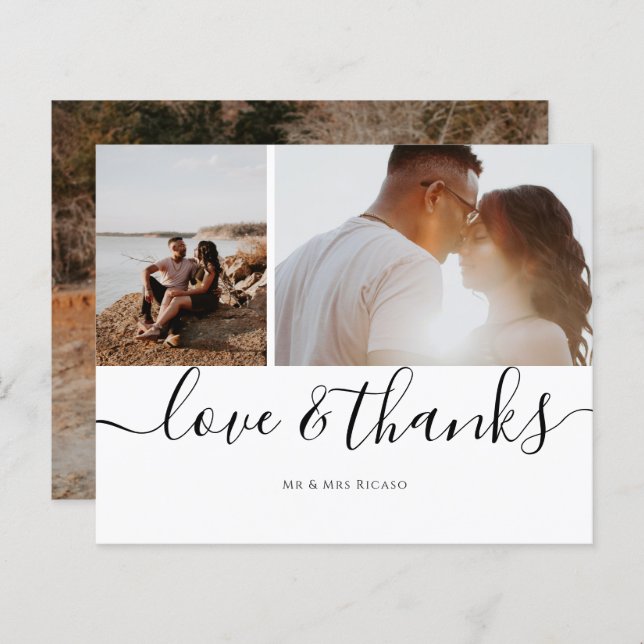 Personalised Three Photo Love and Thank You (Front/Back)