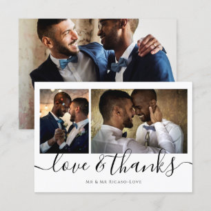 Personalised Three Photo Love and Thank You Invitation