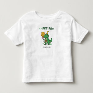 Personalised Three Rex Dinosaur 3rd Birthday Toddler T-Shirt