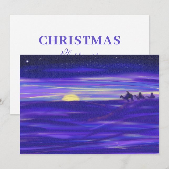 Personalised Three Wise Men watercolor Holiday Card (Front/Back)