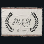 Personalised Throw Blanket, Anniversary Gift<br><div class="desc">Customisable,  beautiful throw blanket. Personalise with your initials or the initials of the happy couple for a perfect anniversary,  valentines or housewarming gift. Great for the 2nd cotton anniversary.</div>