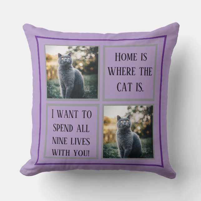 Personalised Throw Pillow - Custom Picture | Text (Front)