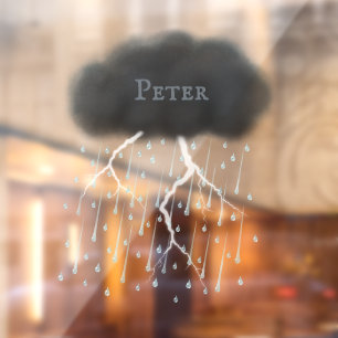Personalised Thunderstorm Cloud Rain & Lightning