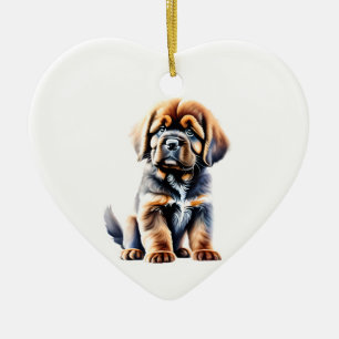 Personalised Tibetan Mastiff Puppy Ceramic Ornament