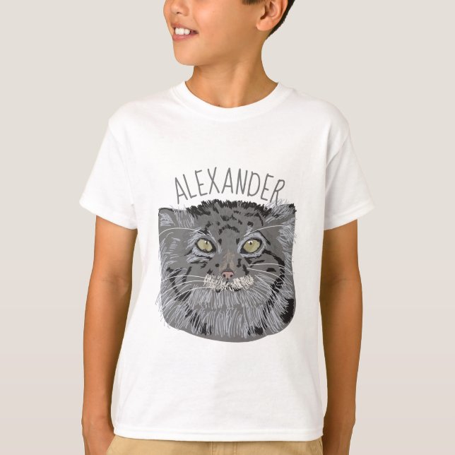 Personalised Tibetan Pallas Cat Graphic T-Shirt (Front)