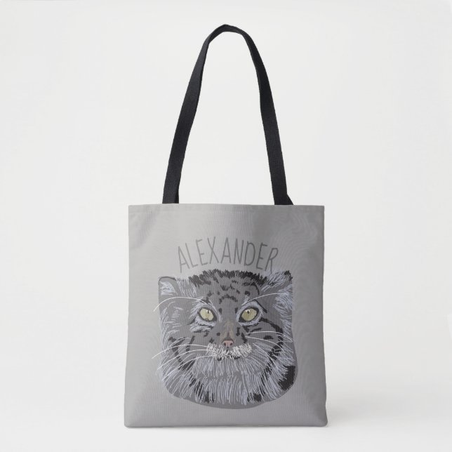Personalised Tibetan Pallas Cat Grey Tote Bag (Front)
