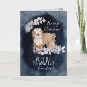 Personalised Tibetan Terrier Mum Christmas Holiday Card