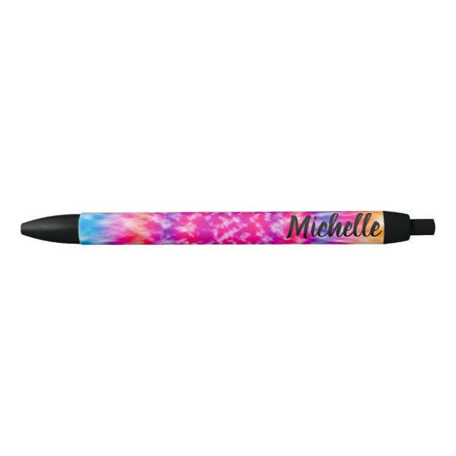 Personalised Tie Dye Black Ink Pen (Front)