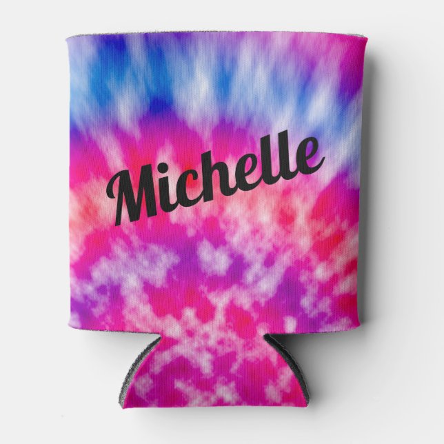 Personalised Tie Dye Can Cooler (Front)
