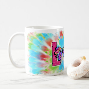 Personalised Tie Dye Love Design Coffee Mug Cup