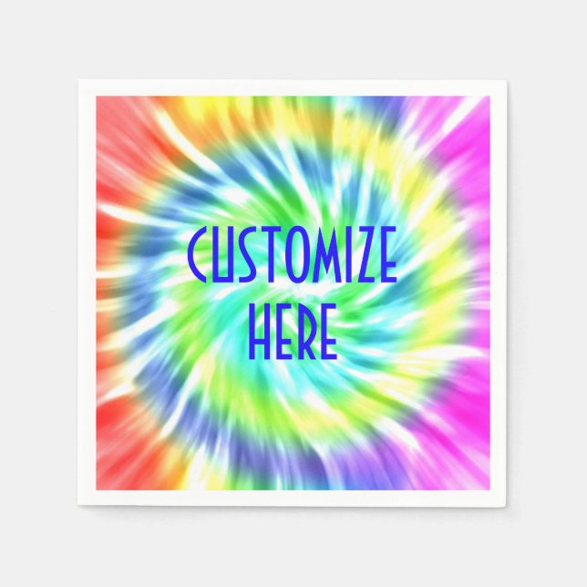 Personalised Tie Dye Paper Napkin (Front)