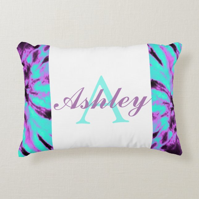 Personalised Tie Dye Pattern Decorative Cushion (Front)