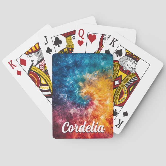 Personalised Tie Dye Playing Cards (Back)