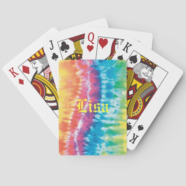 Personalised Tie Dye Playing Cards (Back)