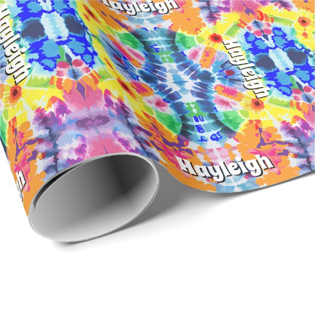 Personalised Tie-Dye Wrapping Paper (Roll Corner)
