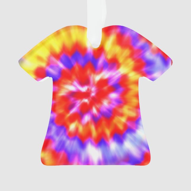 Personalised Tie Dyed T-Shirt Christmas Ornament (Front)