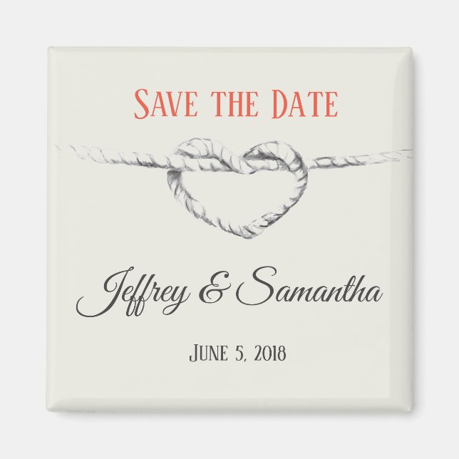 Personalised Tie the Knot / Save the Date magnet (Front)