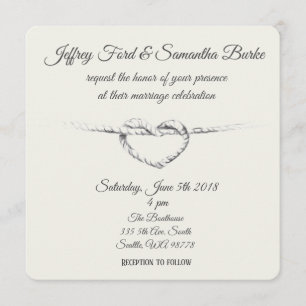 Personalised Tie the Knot wedding invitation